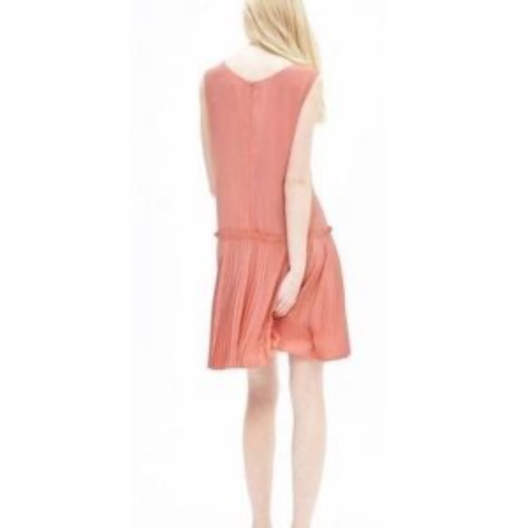 NWT Banana Republic Peach Pleated Drop Waist Dress - Picture 3 of 11